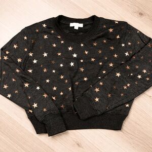 Star Patterned Black Sweatshirt spiritual gangster 
Size small